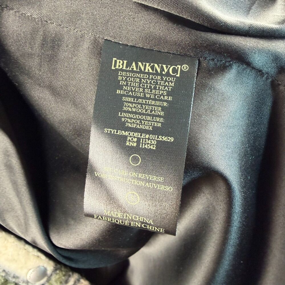 BLANKNYC Wool Blend Plaid Snap Front Brown & Cream Jacket Shacket Size S - Picture 5 of 5